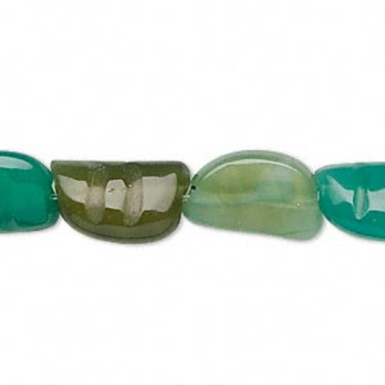 Picture of Agate (dyed) 15x9mm half-moon Green x40cm
