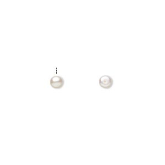 Picture of Pearl Freshwater White Lotus™ 3.5-4mm half-drilled button White x2