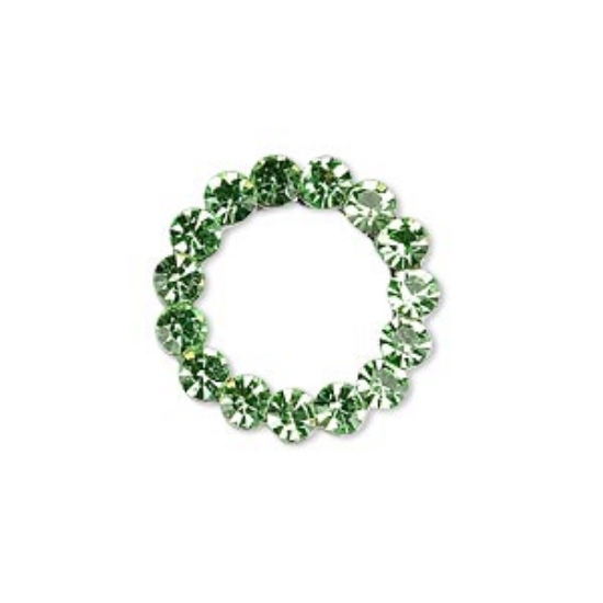 Picture of Component Donut 20mm w/ Czech strass Peridot Silver x1