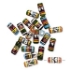 Picture of Bead mix, glazed ceramic, multicolored, 15x7mm-17x8mm round tube with hand-painted geometric design x10