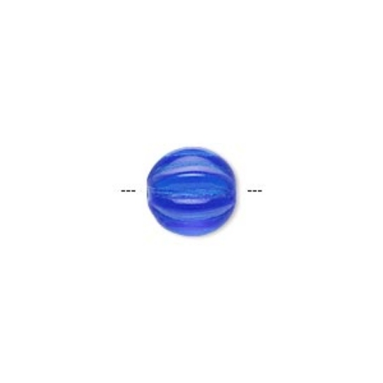 Picture of Melon Bead 10mm Light Cobalt x10