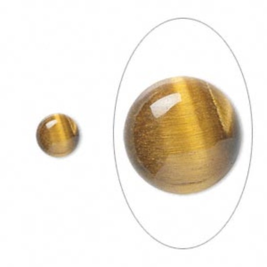Afbeeldingen van Cabochon Tiger Eye 7mm round x5