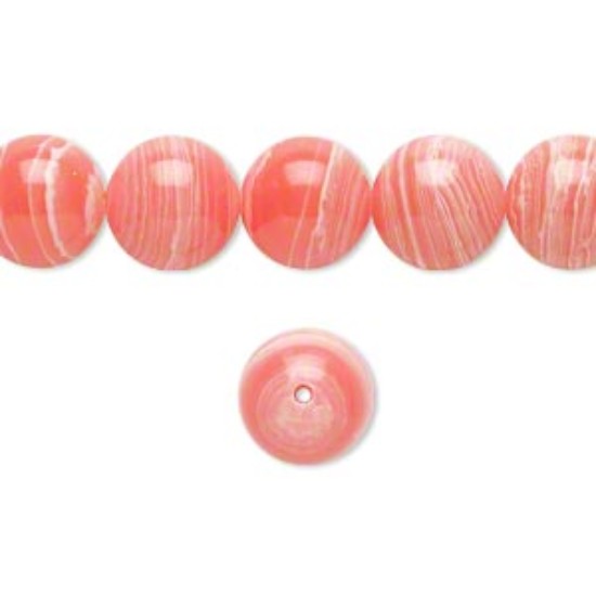 Picture of Bead resin white and pink 10mm round x38cm