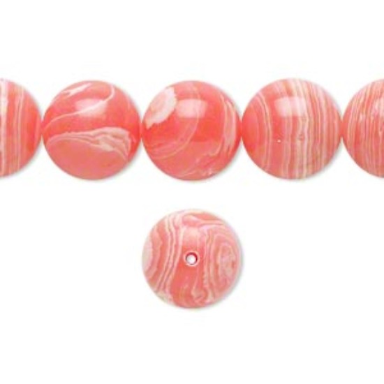 Picture of Bead resin white and pink 12mm round x38cm
