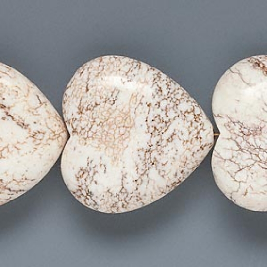 Picture of Magnesite (stabilized) Heart 40mm White x1