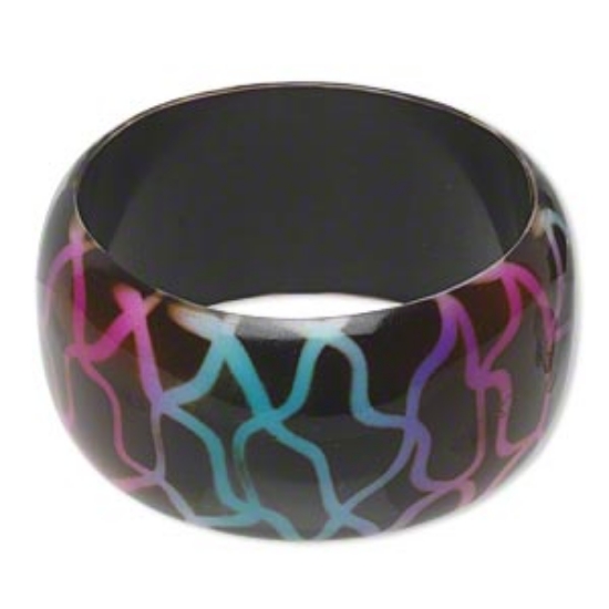 Picture of Bangle Bracelet Resin 39mm Neon Set Pattern  x1