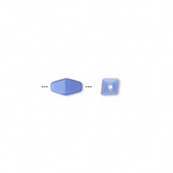 Picture of Bead, Preciosa Czech pressed glass, opaque light blue, 8.5x4.5mm 4-sided double cone. Sold per 16-inch strand.