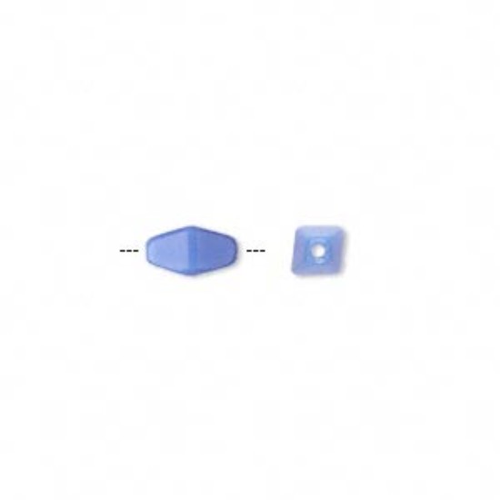 Image de Bead, Preciosa Czech pressed glass,  8.5x4.5mm 4-sided double cone Opaque Light Blue x38cm