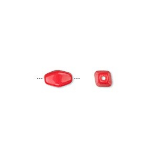 Picture of Bead, Preciosa Czech pressed glass, opaque orange, 8.5x4.5mm 4-sided double cone. Sold per 16-inch strand.