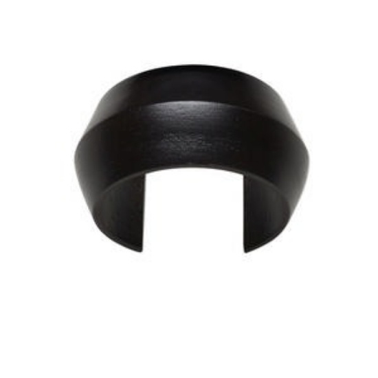 Picture of Bracelet, cuff, painted wood (coated), dark brown, 35mm wide with peaked design, 58mm inside diameter. Sold individually.