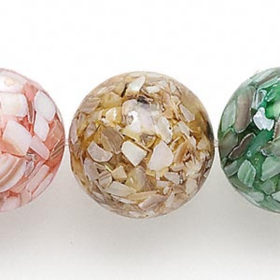 Picture of Mother-of-Pearl Shell 23-24mm round Green x12