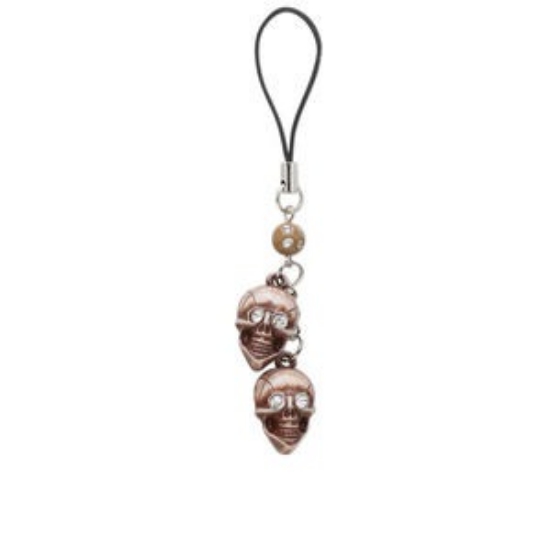 Picture of Zipper pull w/ rhinestones9x13mm Skull x1