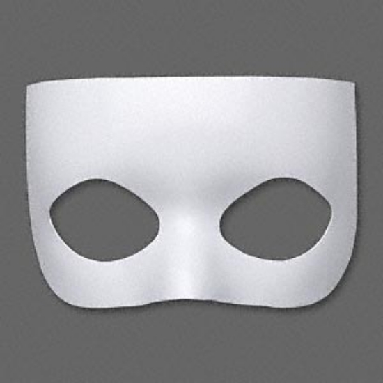 Picture of Mask, half face, acrylic, white, 3-1/2 x 5-3/8 inches. 