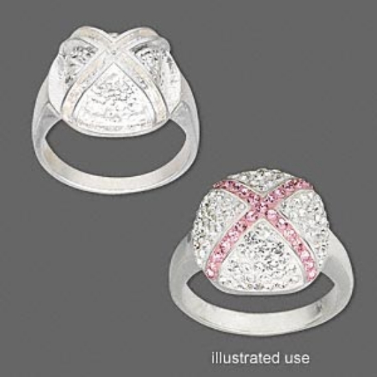 Picture of Ring 15.5mm round with 1.5mm Cross Channel Silver Tone x1