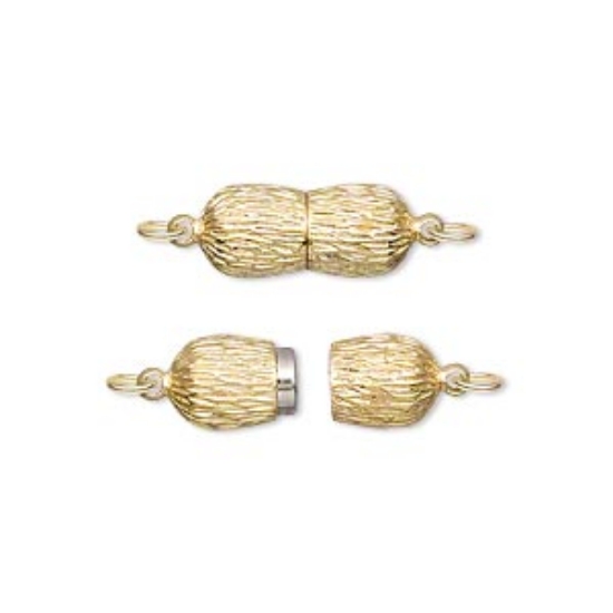 Picture of Vermeil Clasp Magnetic 15x7mm brushed hourglass x1