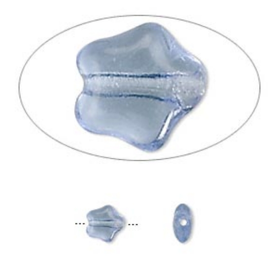 Picture of Flat Star Bead 6 mm Sapphire x10g