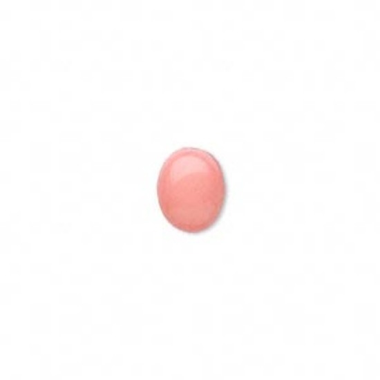 Picture of Cabochon coral (dyed) pink 10x8mm oval x1