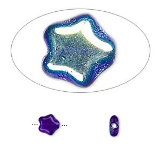 Picture of Flat Star Bead 6 mm Light Cobalt AB x25