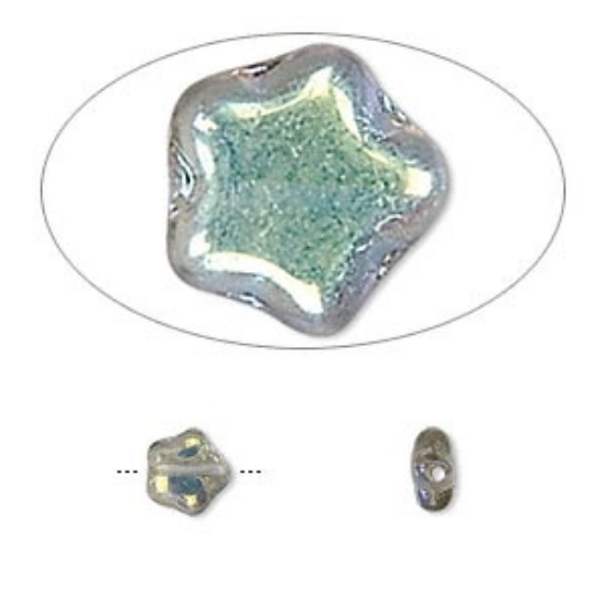 Picture of Flat Star Bead 6 mm Black Diamond AB x10g