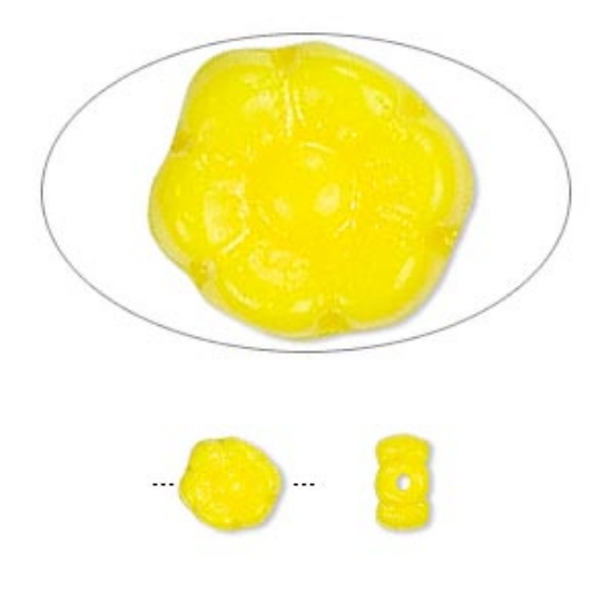 Picture of Preciosa Fancy Flower 7mm Opaque Yellow x20