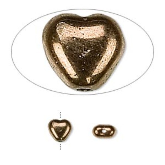 Afbeeldingen van Hearts 6mm Light Bronze x10