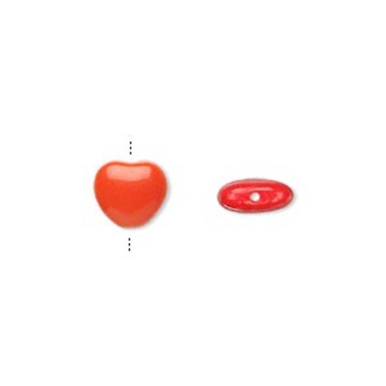 Picture of Heart Bead 8mm Opaque Orange x10