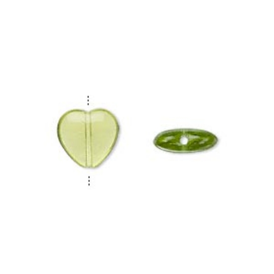 Picture of Hearts 10mm Olivine x10
