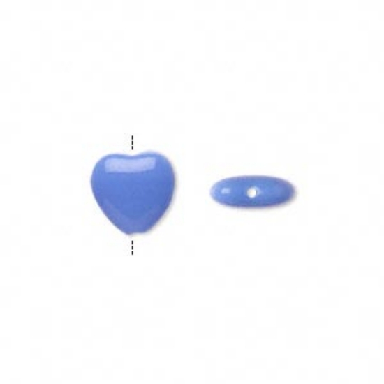 Picture of Hearts 10mm Opaque Light Blue x10