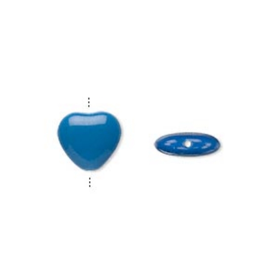 Picture of Hearts 10mm Opaque Blue x10