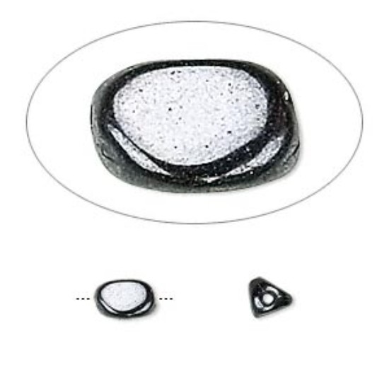 Изображение Pressed glass hematite 7.5x4.5mm triangular oval x10
