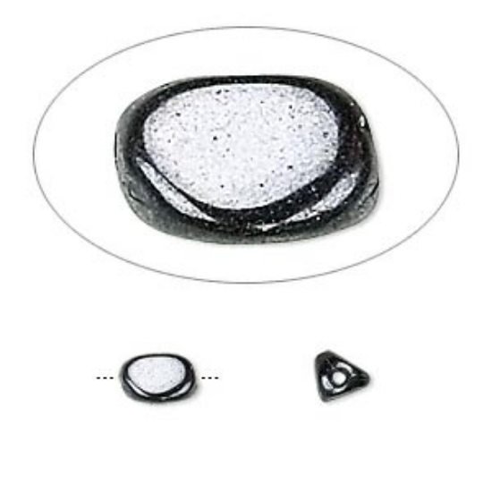 Picture of Pressed glass hematite 7.5x4.5mm triangular oval