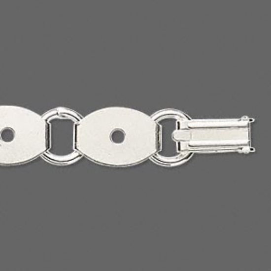 Picture of Bracelet Steel 10 links Oval 13x10mm Silver Plated x1