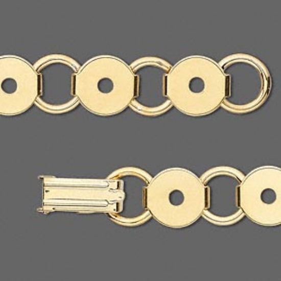 Picture of Bracelet Steel 12 links Round 9.5mm Gold Plated x1
