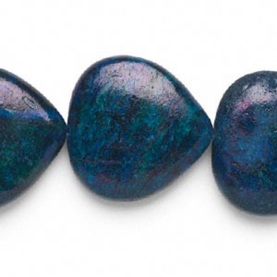 Picture of Yellow "Turquoise" (dyed/coated) 40mm puffed Drop Blue x38cm