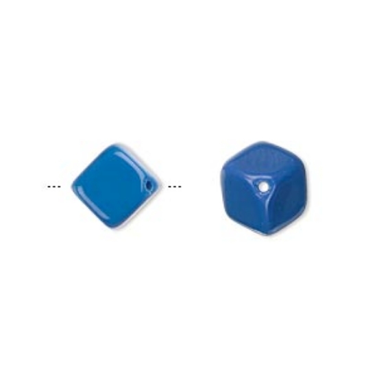 Picture of Cube 10x8mm Opaque Blue x10