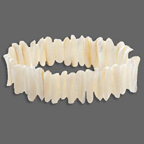 Picture of Bracelet, mother-of-pearl shell (natural), 20x5mm-20x7mm stick, stretch. Sold individually.
