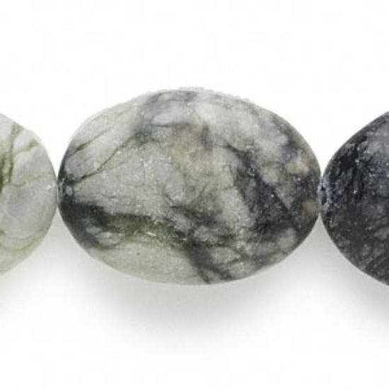 Picture of Jungle "Jasper" (natural) 30x22mm puffed oval x38cm