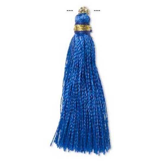 Picture of Kwastje, faux zijde, donkerblauw, 5cm