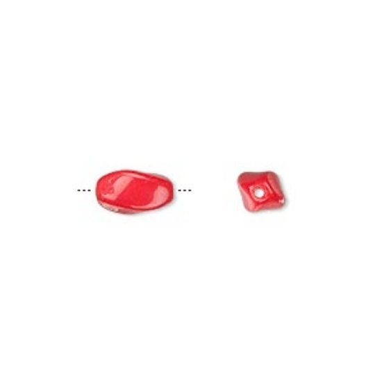 Picture of Bead, Preciosa Czech pressed glass, opaque orange, 9x5mm oval twist. Sold per 16-inch strand.