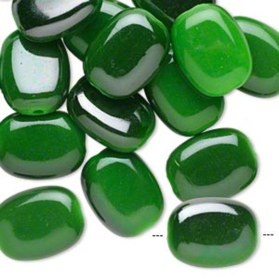 Picture of Shimmer 24x19mm puffed flat oval Metallic Lime Green x4