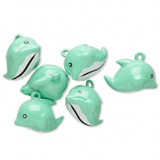 Picture of Jewelry Bell Dolphin  24x15mm Green x1