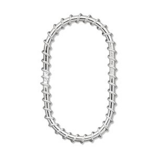 Picture of Component wire-wrapped oval 36x21mm Silver Tone x5