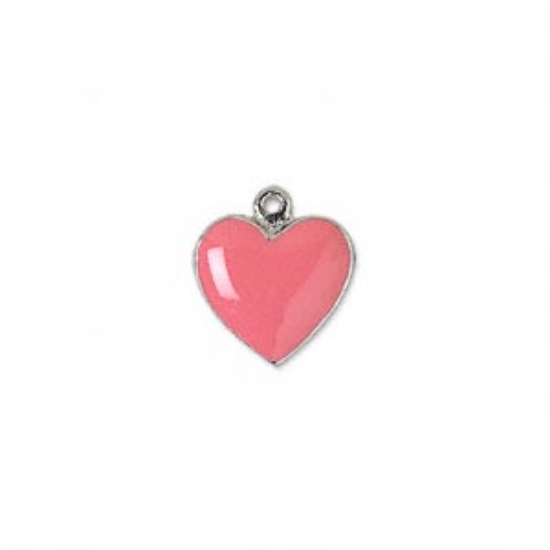 Picture of Charm Heart 13x12 mm Pink x1