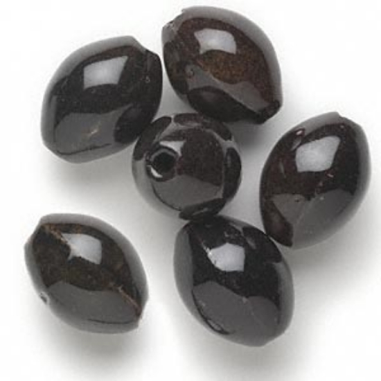 Picture of Ceramic Bead oval 32x24mm Black x6