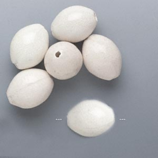 Picture of Bead, porcelain and ceramic, white, 28x22mm-29x23mm oval x6