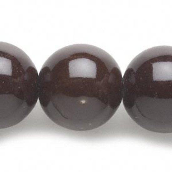Picture of Porcelain bead 21mm round Brown x38cm