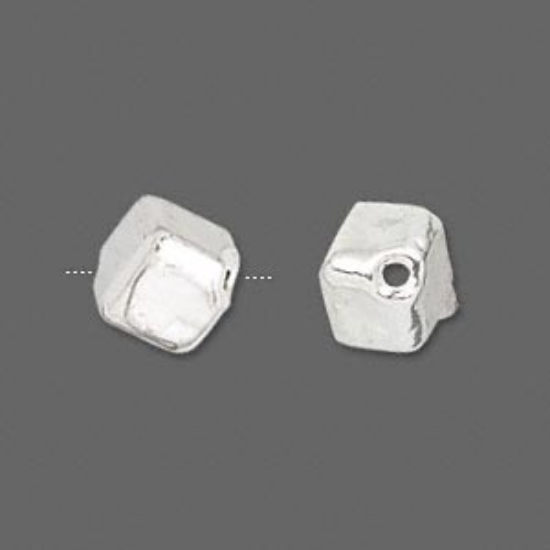 Picture of Bead, JBB Findings, sterling silver, electroformed, 9mm dice x1