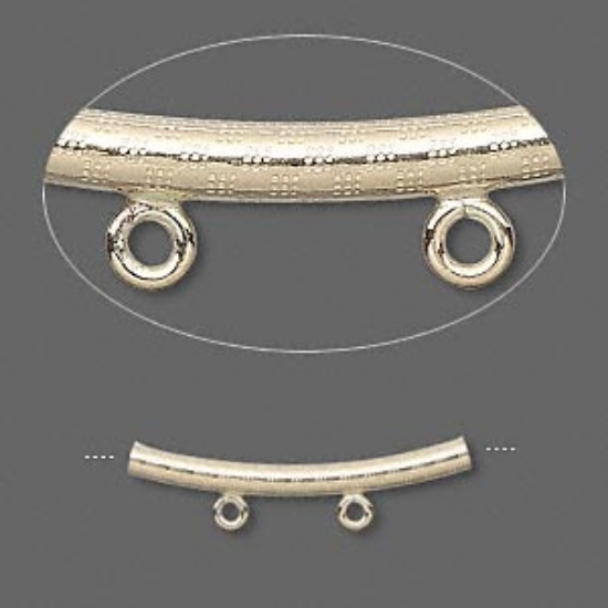Picture of 14Kt Gold-Filled patterned curved Tube 26x2mm 2-loops x1