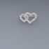 Picture of Brooch double open Heart 28x18mm w/ Rhinestones x1