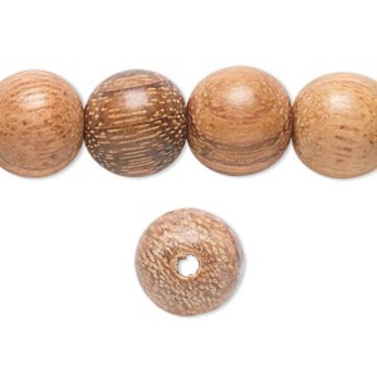 Afbeeldingen van Bead, tindalo tree wood (coated), 13-15mm round. x38cm